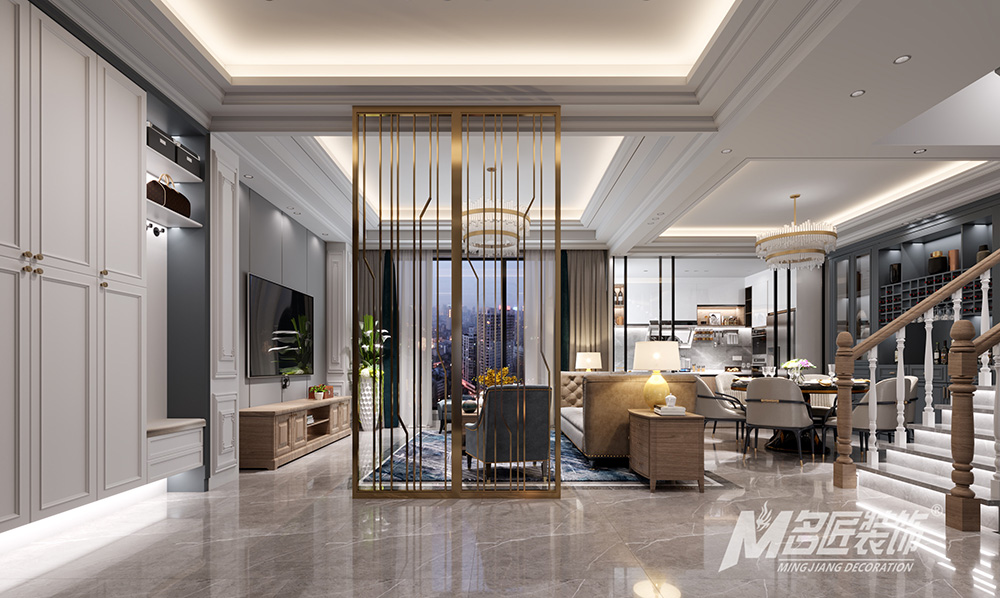 别墅装修设计美式轻奢风格-玄关 别墅装修设计美式轻奢风格-玄关